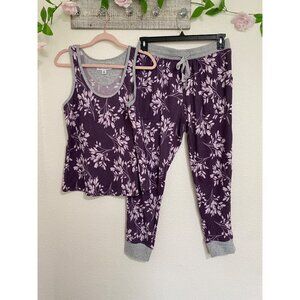 Live Love Lounge Women's  Pajama Lounge Set Purple Size Small Soft velvet